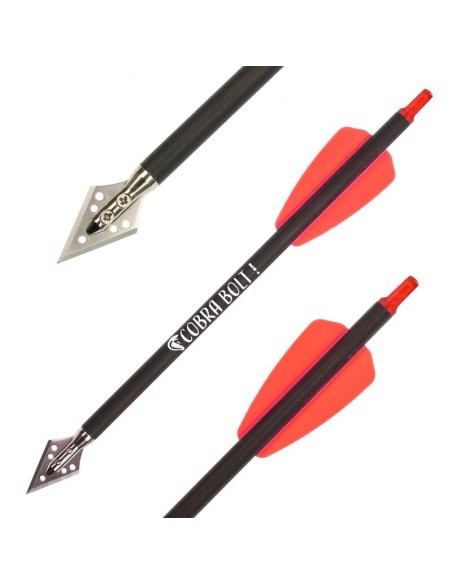 X-BOW CARREAUX AVEC POINTE DE CHASSE POUR ARBALÈTE ADDER 8,5" (2 UN)