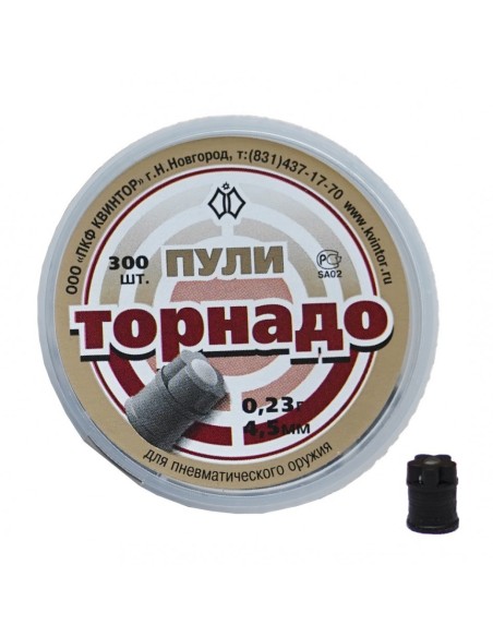 KVINTOR PELLETS TORNADO 0,23 GRAMAS CAL 4,5 (300 UN)