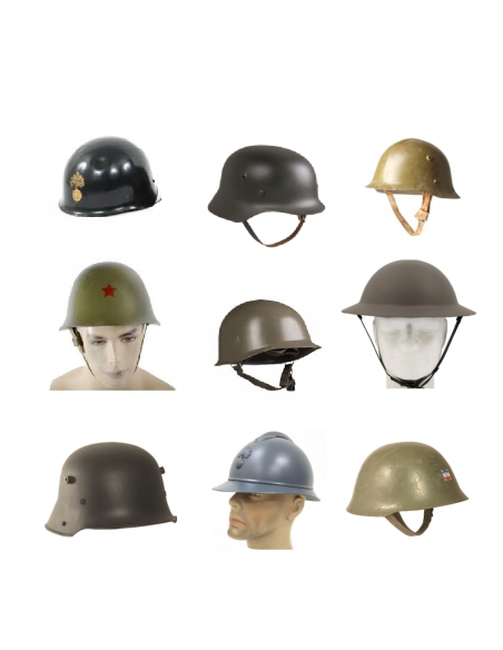 LOCATION/ CASQUES MILITAIRES EN METAL (PLUSIERS MODELS)