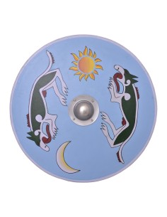 BATTLE VIKING ROUD WOODEN SHIELD PAINTED