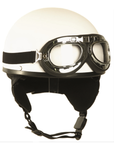 MIL-TEC CASCO MOTO, VINTAGE CON GOOGLES