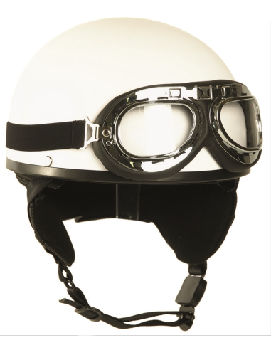 MIL-TEC CASQUE MOTOCYCLE, VINTAGE AVEC GOOGLES