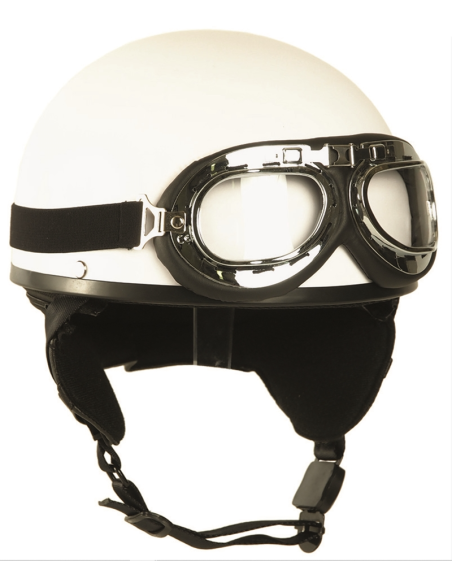 MIL-TEC CASQUE MOTOCYCLE, VINTAGE AVEC GOOGLES