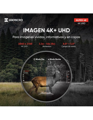 Mira Digital HIKMICRO Alpex A50E 4K Día/Noche