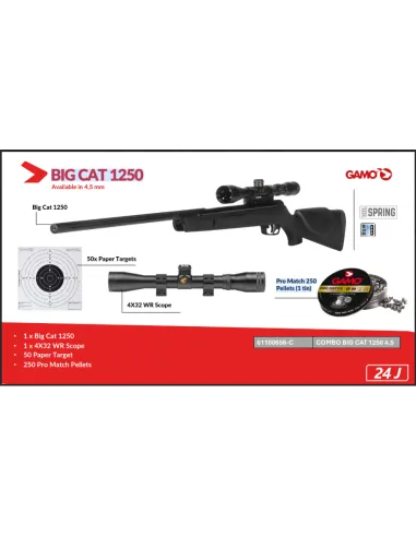GAMO CARABINE À AIRE BIG CAT 1250 COMBO cal 4,5