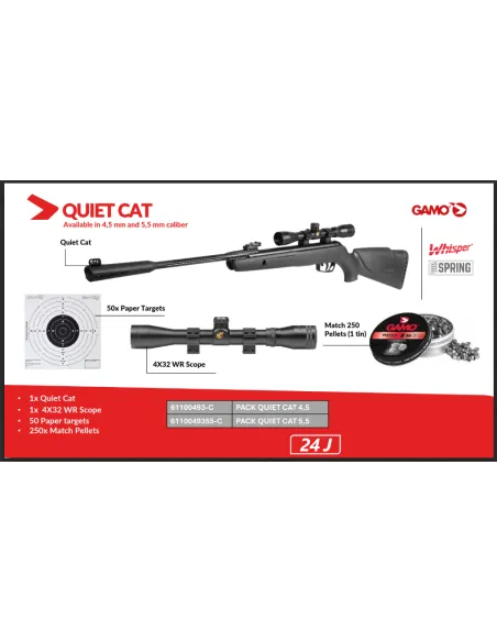 GAMO AIRGUN RIFLE QUIET CAT COMBO